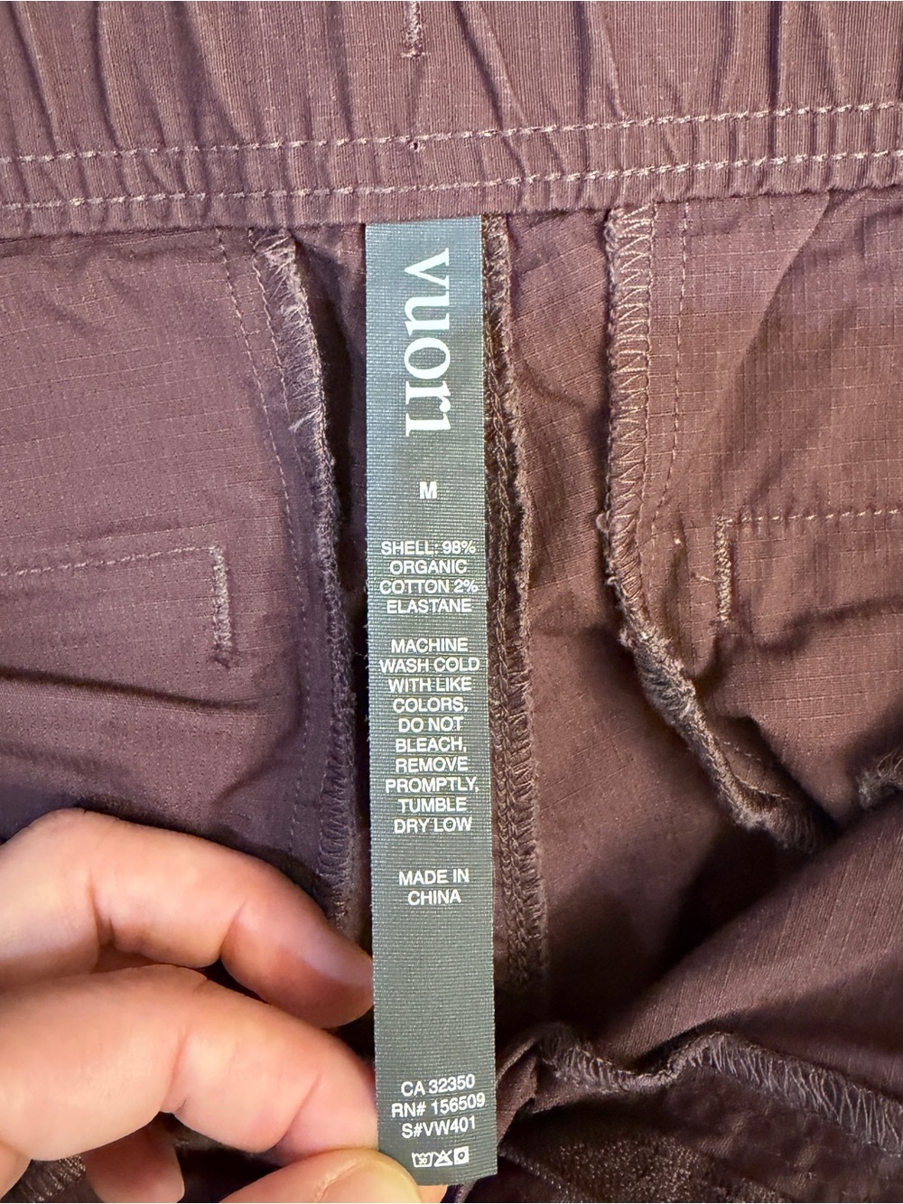 Vuori Women's Ripstop Pant in Chestnut (Purple Brown) - Size Medium - Picture 2 of 7
